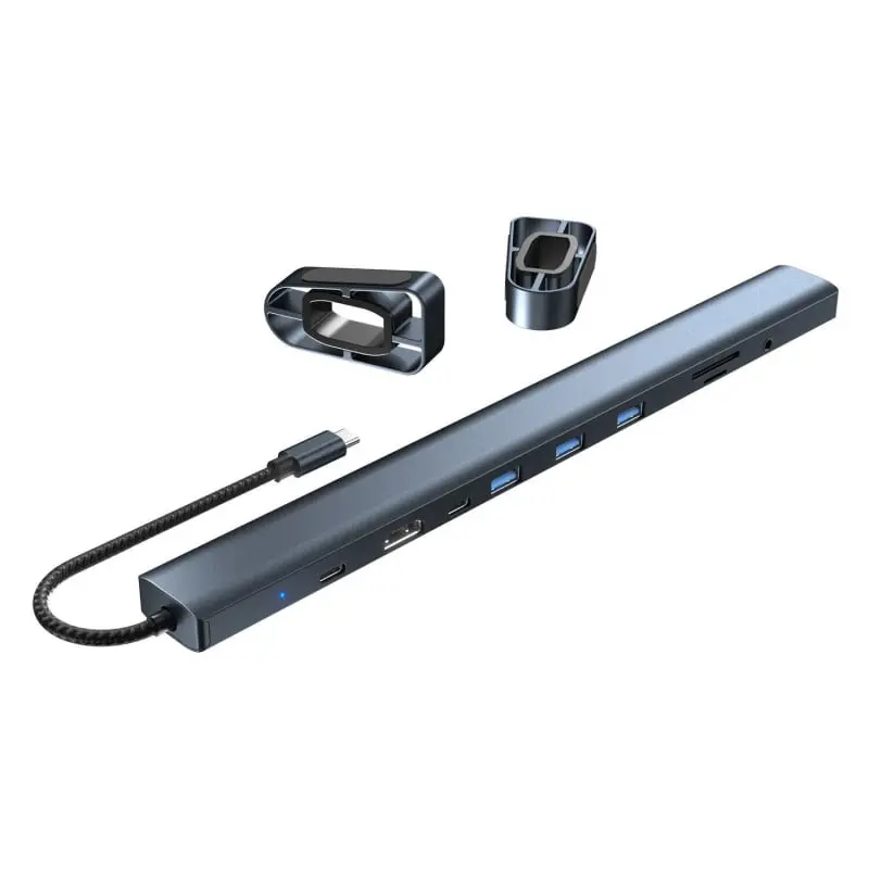 Aluminium 10 i 1 USB-C Hub og stander. USB-C PD 100W, 4K HDMI, 3xUSB 3.0, RJ45. 100W USB Dock. Aluminium 10 i 1 USB-C Hub og stander. USB-C PD 100W, 4K HDMI, 3xUSB 3.0, RJ45. 100W USB Dock. - Billede 4