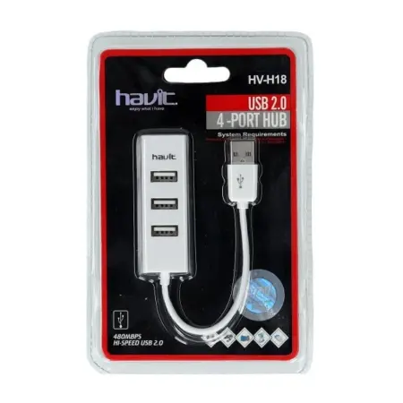 Havit 4-Ports USB 2.0 Hub. HV-H18. Stort udvalg. Bestil her.