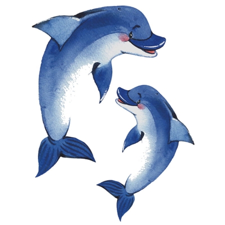 Selvlysende Delfin wallsticker. 2 stk søde selvlysende Delfiner Selvlysende Delfin wallsticker. 2 stk selvlysende Delfiner