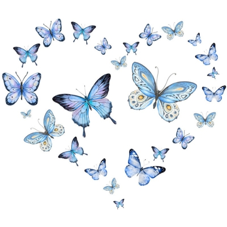 Selvlysende sommerfugle wallsticker. 25x flotte sommerfugle