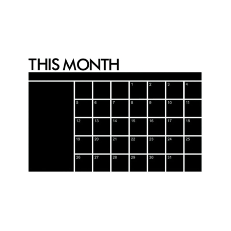 Stor Kalender wallsticker. ’This month’ kalender og Tavle