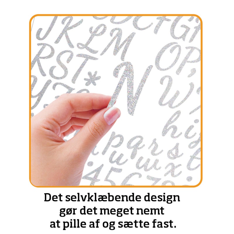 Alfabet klistermærker med flotte bogstaver, tegn og tal. Store og små bogstaver. A til Z. Silver Alfabet klistermærker med flotte bogstaver, tegn og tal. Store og små bogstaver. A til Z. Silver - Billede 8