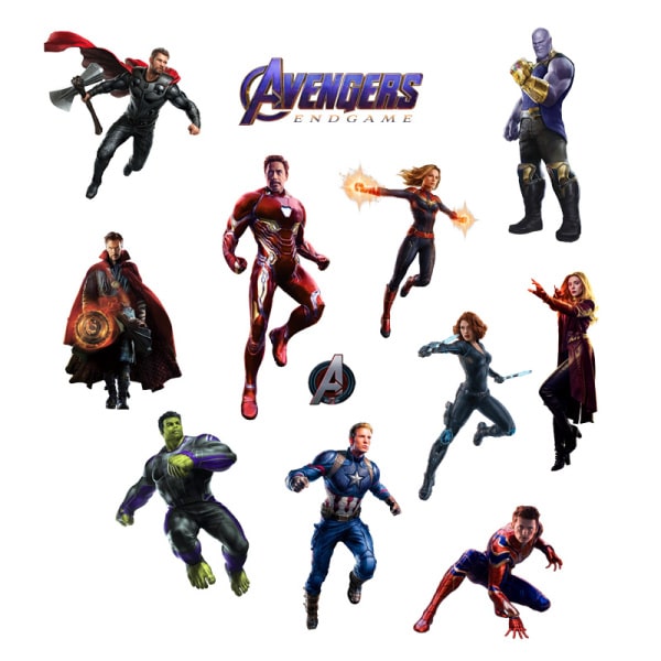 Sej Avengers Wallsticker med 10 forskellige helte.