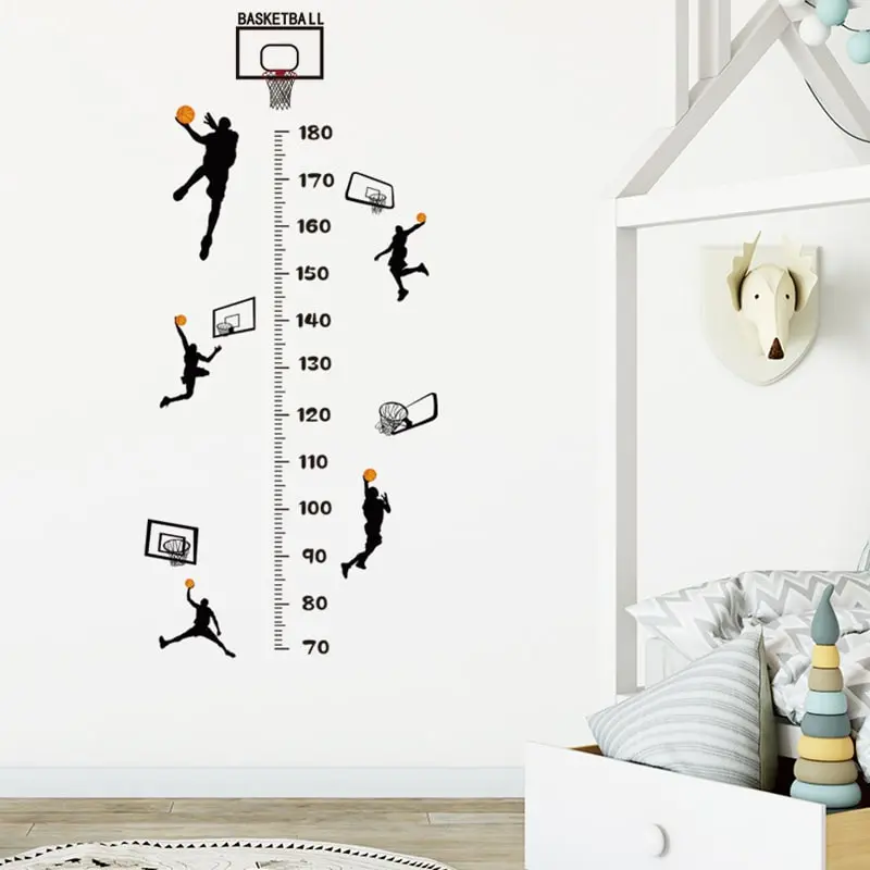 Sej basket målebånds wallsticker. Fem basket scoringer - i højden fra 70-180cm. Sej basket målebånds wallsticker. Fem basket scoringer - i højden fra 70-180cm. - Image 2