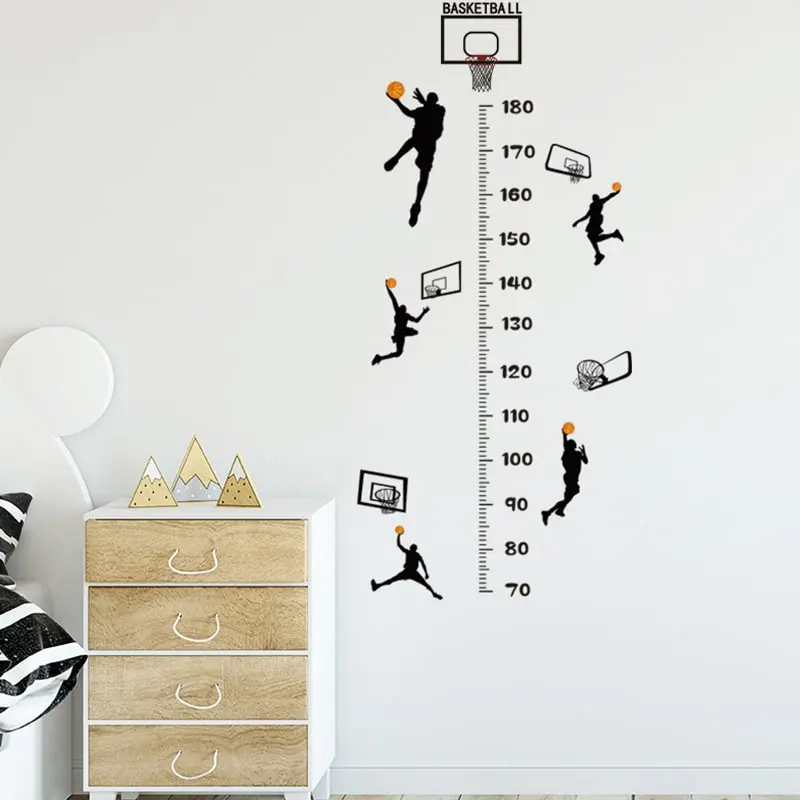 Sej basket målebånds wallsticker. Fem basket scoringer - i højden fra 70-180cm. Sej basket målebånds wallsticker. Fem basket scoringer - i højden fra 70-180cm. - Image 6