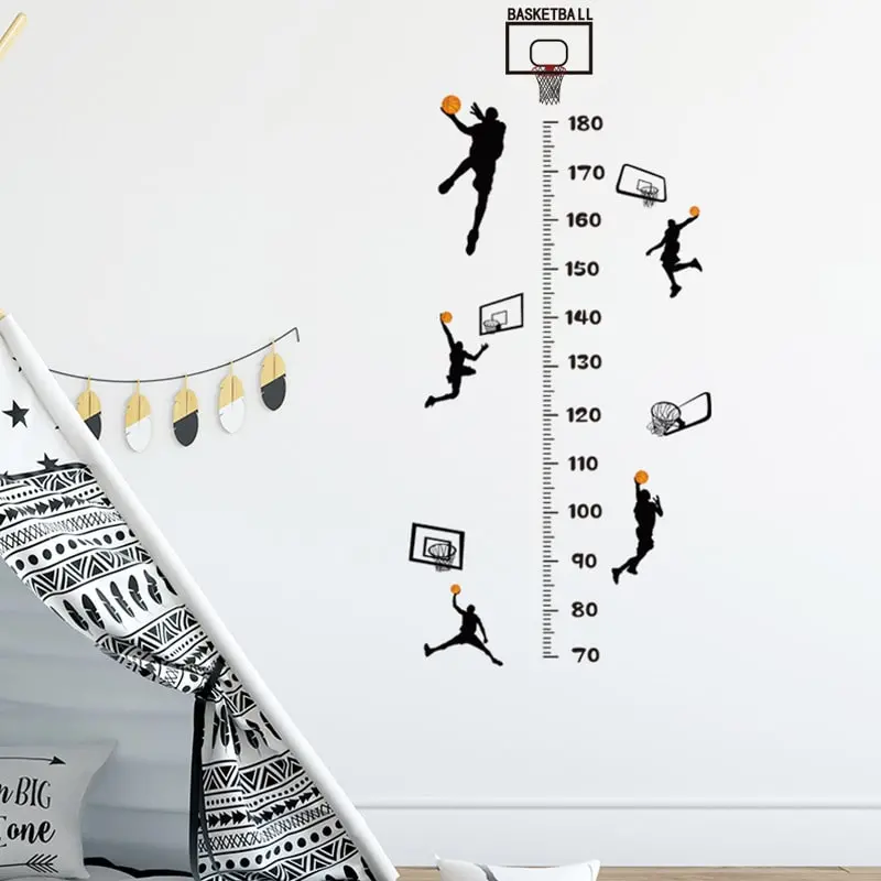 Sej basket målebånds wallsticker. Fem basket scoringer - i højden fra 70-180cm. Sej basket målebånds wallsticker. Fem basket scoringer - i højden fra 70-180cm. - Image 4