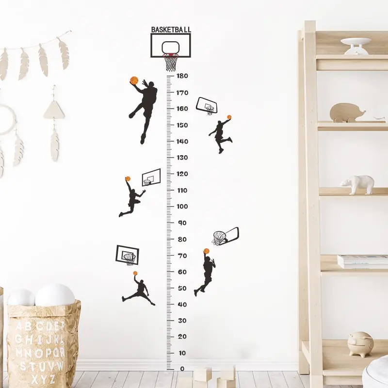 Sej basket målebånds wallsticker. Fem basket scoringer - i højden fra 70-180cm. Sej basket målebånds wallsticker. Fem basket scoringer - i højden fra 70-180cm. - Image 3