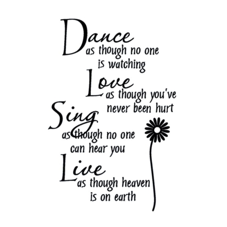 Inspirerende Wallsticker med Citat – Dance Love Sing Live Poetisk wallsticker med citat – Dance Love Sing Live