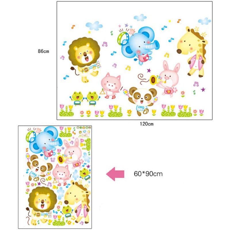 Dyrewallsticker til børneværelset. Elefant, Giraf, Løve mm spiller musik. Dyrewallsticker til børneværelset. Elefant, Giraf, Løve mm spiller musik. - Image 7