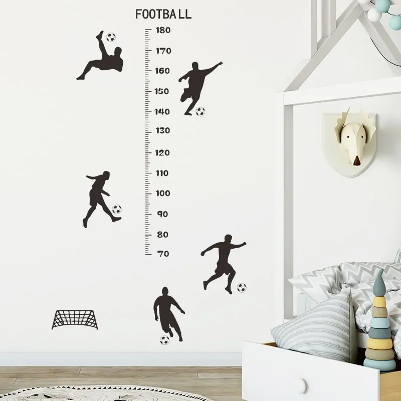 Sej fodbold målebånds wallsticker. Højdemåler der måler højden fra 70-180cm. Sej fodbold målebånds wallsticker. Højdemåler der måler højden fra 70-180cm. - Image 4