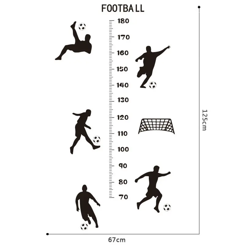 Sej fodbold målebånds wallsticker. Højdemåler der måler højden fra 70-180cm. Sej fodbold målebånds wallsticker. Højdemåler der måler højden fra 70-180cm. - Image 7