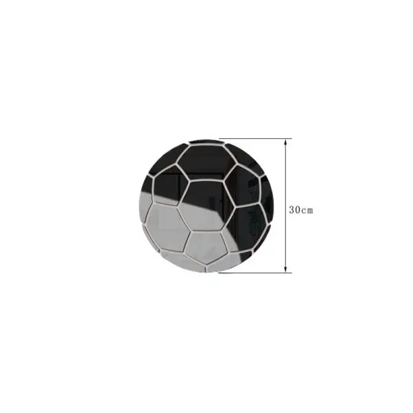 Fodbold spejl. Selvklæbende akryl spejl klistermærker. Klassisk design. Sort. 23cm. - Image 2