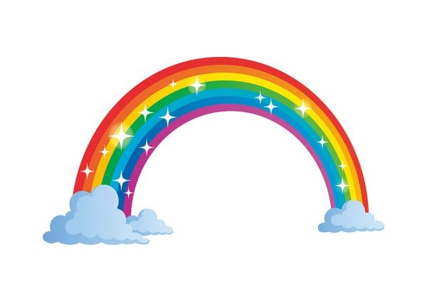 Rigtig flot fortryllende magisk regnbue wallsticker. 40x73cm.