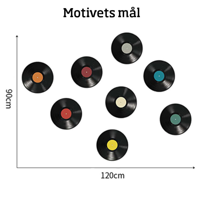 Vinyl / LP-plade Wallstickers – 8 Farverige Plader Vinyl / LP-plade Wallstickers – 8 Farverige Plader - Billede 7