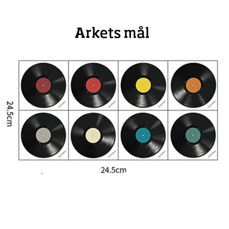 Vinyl / LP-plade Wallstickers – 8 Farverige Plader Vinyl / LP-plade Wallstickers – 8 Farverige Plader - Billede 8