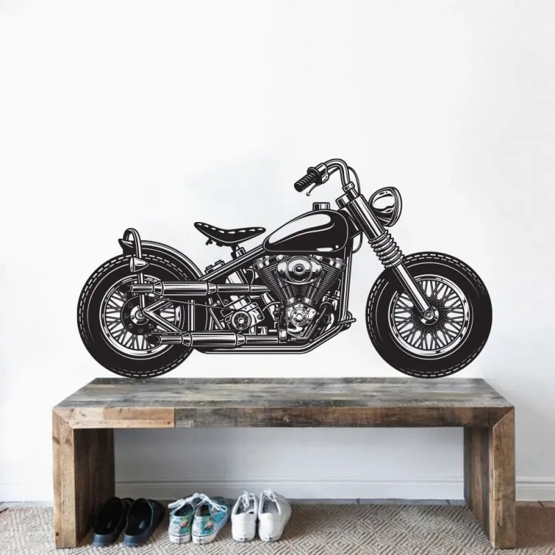 Motorcykel wallsticker. 33x59cm. Sort. Motorcykel wallsticker. 33x59cm. Sort. - Image 2