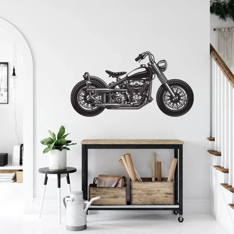 Motorcykel wallsticker. 33x59cm. Sort. Motorcykel wallsticker. 33x59cm. Sort. - Image 5