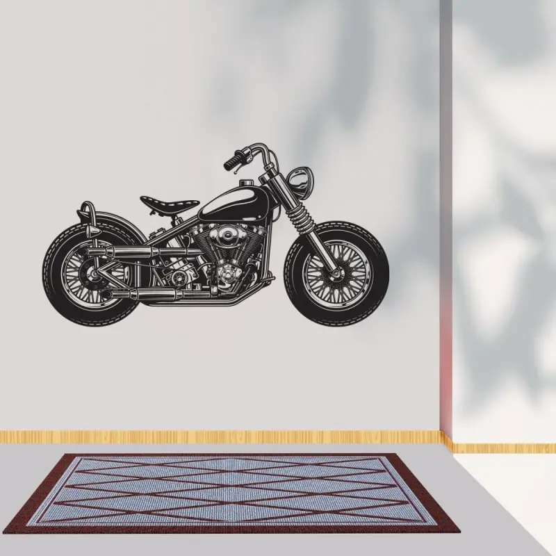 Motorcykel wallsticker. 33x59cm. Sort. Motorcykel wallsticker. 33x59cm. Sort. - Image 4
