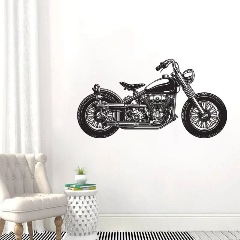 Motorcykel wallsticker. 33x59cm. Sort. Motorcykel wallsticker. 33x59cm. Sort. - Image 3