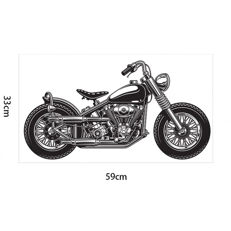 Motorcykel wallsticker. 33x59cm. Sort. Motorcykel wallsticker. 33x59cm. Sort. - Image 6