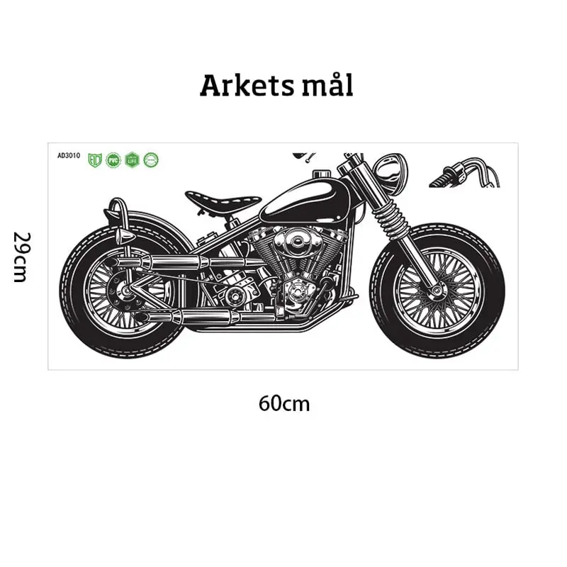 Motorcykel wallsticker. 33x59cm. Sort. Motorcykel wallsticker. 33x59cm. Sort. - Image 7