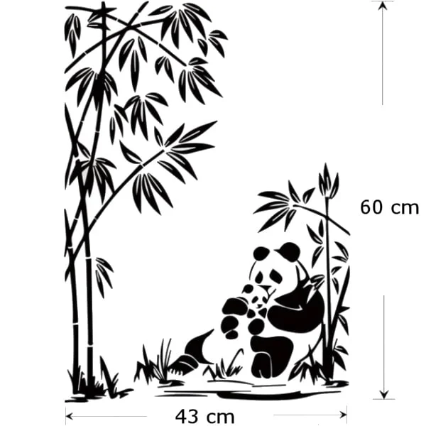 Sød Panda wallsticker. Mor med panda unge. 60x43cm Sød Panda wallsticker. Mor med panda unge. 60x43cm - Image 5