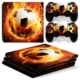 PS4 Pro skin til konsol og to controllere. Fodbold i flammer. Mobil, PC og tablet tilbehør