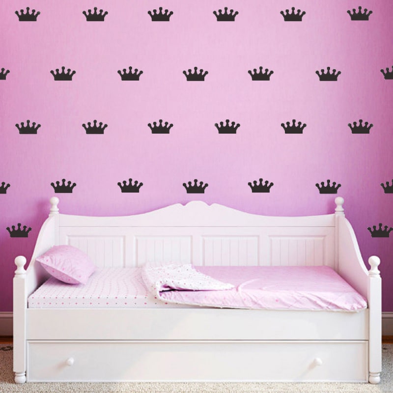 Royal wallsticker med kongekroner / prinsessekroner. 18 stk. Sort Royal wallsticker med kongekroner / prinsessekroner. 18 stk. Sort - Image 2