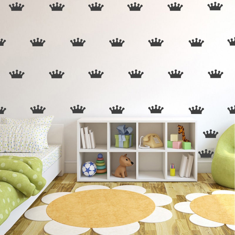 Royal wallsticker med kongekroner / prinsessekroner. 18 stk. Sort Royal wallsticker med kongekroner / prinsessekroner. 18 stk. Sort - Image 3