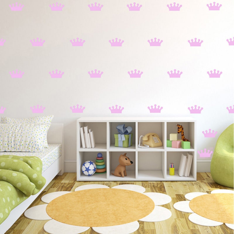 Royal wallsticker med prinsessekroner / kongekroner. 18 stk. Pink Royal wallsticker med prinsessekroner / kongekroner. 18 stk. Pink - Image 2