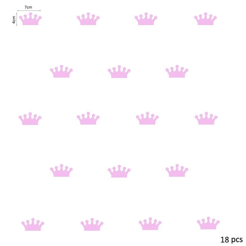 Royal wallsticker med prinsessekroner / kongekroner. 18 stk. Pink Royal wallsticker med prinsessekroner / kongekroner. 18 stk. Pink - Image 3