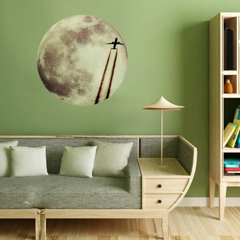 Stor selvlysende måne wallsticker. 30 cm. Flyvemaskine. Stor selvlysende måne wallsticker. 30 cm. Flyvemaskine. - Image 6