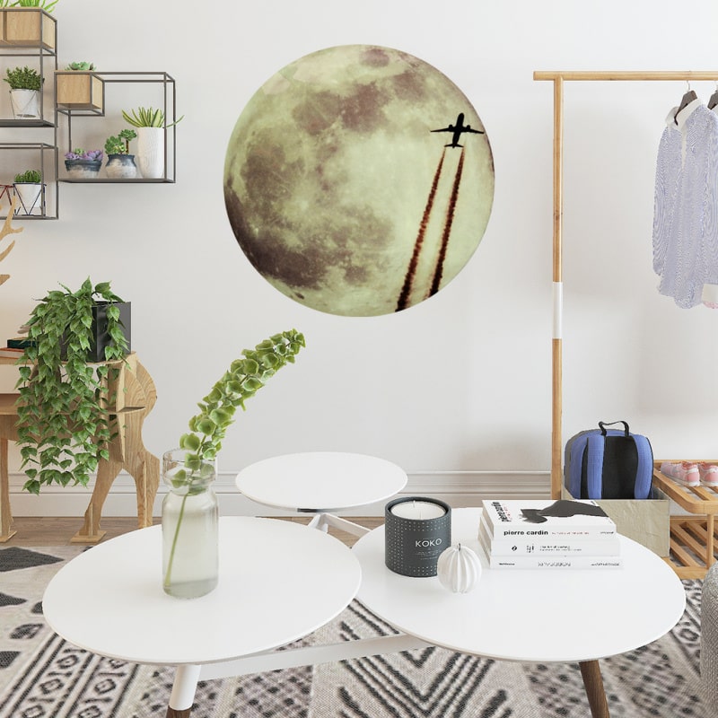 Stor selvlysende måne wallsticker. 30 cm. Flyvemaskine. Stor selvlysende måne wallsticker. 30 cm. Flyvemaskine. - Image 4