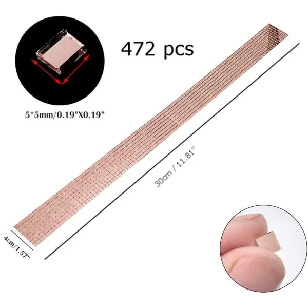 DIY spejlvæg. Selvklæbende mini-mosaikfliser i ægte glas. Mål: 4x30cm. Rosegold. DIY spejlvæg. Selvklæbende mini-mosaikfliser i ægte glas. Mål: 4x30cm. Rosegold. - Image 3