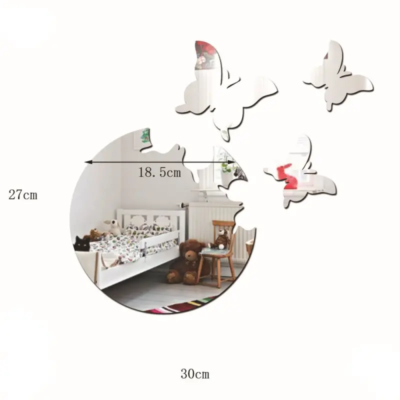 Spejl med sommerfugle der har løsrevet sig. Selvklæbende spejl klistermærker. Silver. Spejl med sommerfugle der har løsrevet sig. Selvklæbende spejl klistermærker. Silver. - Image 7