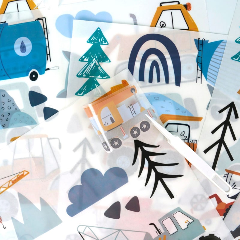Flot wallsticker med transportmidler såsom Gravkøer, Traktorer, Kranbiler, Lastbiler, Kraner mm (90 stk) Flot wallsticker med transportmidler såsom Gravkøer, Traktorer, Kranbiler, Lastbiler, Kraner mm (90 stk) - Image 3