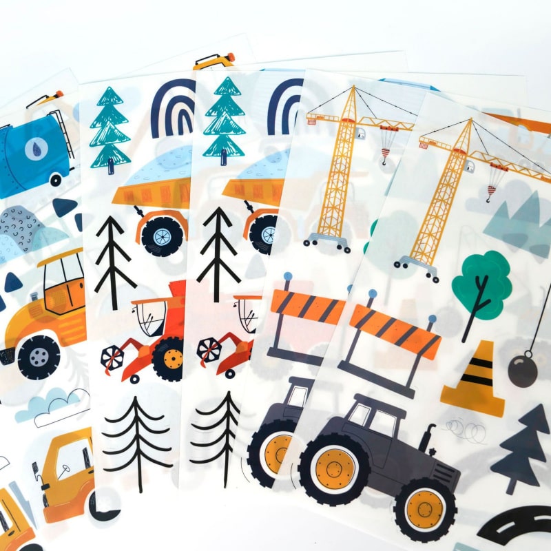 Flot wallsticker med transportmidler såsom Gravkøer, Traktorer, Kranbiler, Lastbiler, Kraner mm (90 stk) Flot wallsticker med transportmidler såsom Gravkøer, Traktorer, Kranbiler, Lastbiler, Kraner mm (90 stk) - Image 4