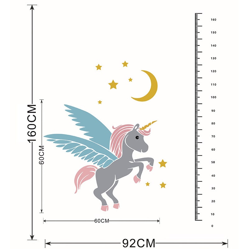 Rigtig sød enhjørning målebånds wallsticker. Enhjørning højdemåler op til 160cm. Rigtig sød enhjørning målebånds wallsticker. Enhjørning højdemåler op til 160cm. - Image 7