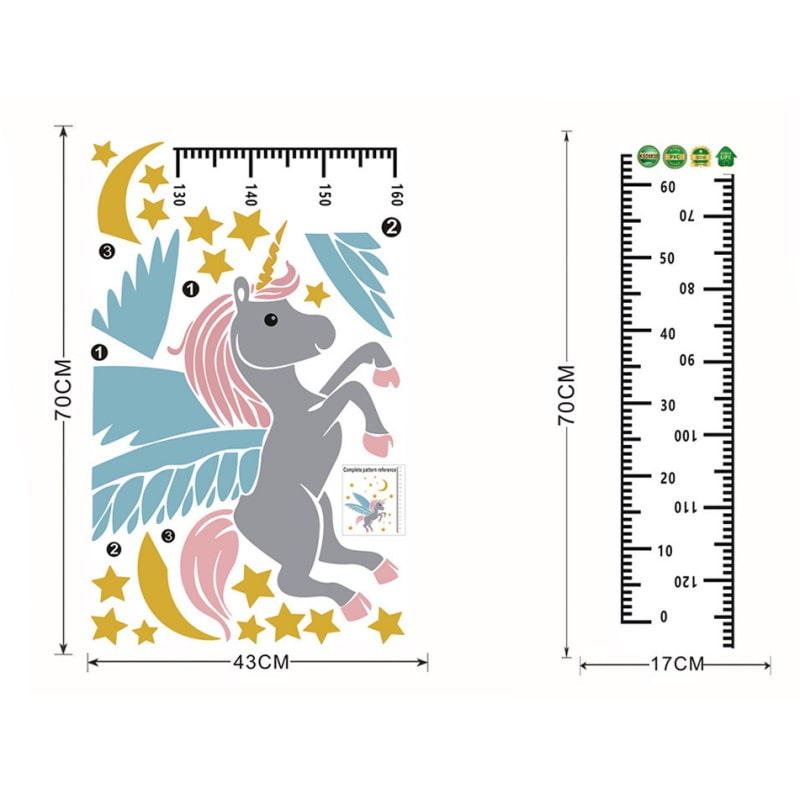 Rigtig sød enhjørning målebånds wallsticker. Enhjørning højdemåler op til 160cm. Rigtig sød enhjørning målebånds wallsticker. Enhjørning højdemåler op til 160cm. - Image 8