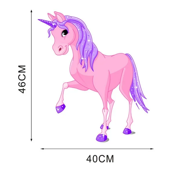 Flot Enhjørning Wallsticker med en sød lyserød enhjørning. Flot Enhjørning Wallsticker med en sød lyserød enhjørning. - Image 3