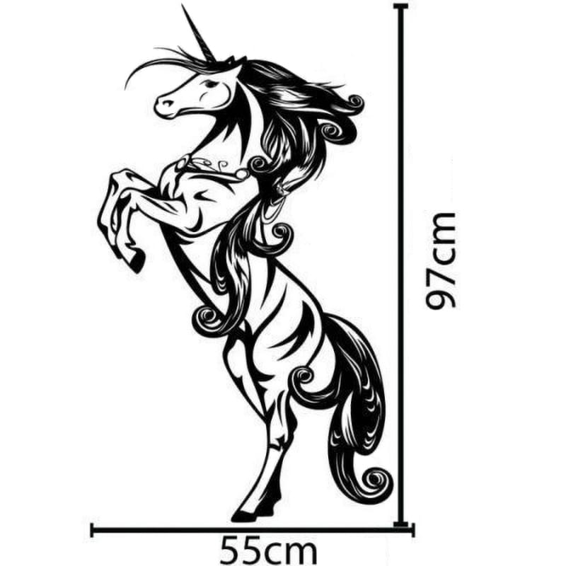 Enhjørning Wallsticker. Stor Stejlende Enhjørning. Sort. 97x55cm Enhjørning Wallsticker. Stor Stejlende Enhjørning. Sort. 97x55cm - Image 5