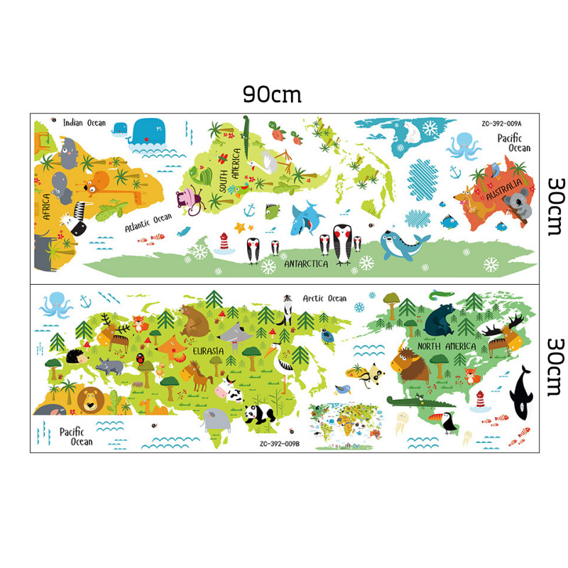 Farverig Verdenskort wallsticker. Flot verdenskort for børn Farverig Verdenskort wallsticker. Flot verdenskort for børn - Image 8