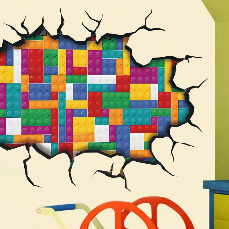Hul i væggen wallsticker. Wallsticker med Legoklodser Hul i væggen wallsticker. Wallsticker med Legoklodser - Image 5
