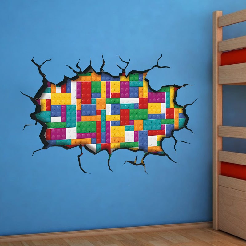 Hul i væggen wallsticker. Wallsticker med Legoklodser Hul i væggen wallsticker. Wallsticker med Legoklodser - Image 3