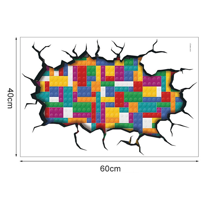 Hul i væggen wallsticker. Wallsticker med Legoklodser Hul i væggen wallsticker. Wallsticker med Legoklodser - Image 6