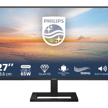 Philips 1000 series 27E1N1600AE/00 computerskærm 68,6 cm (27") 2560 x 1440 pixel Quad HD LCD Sort Mobil, PC og tablet tilbehør