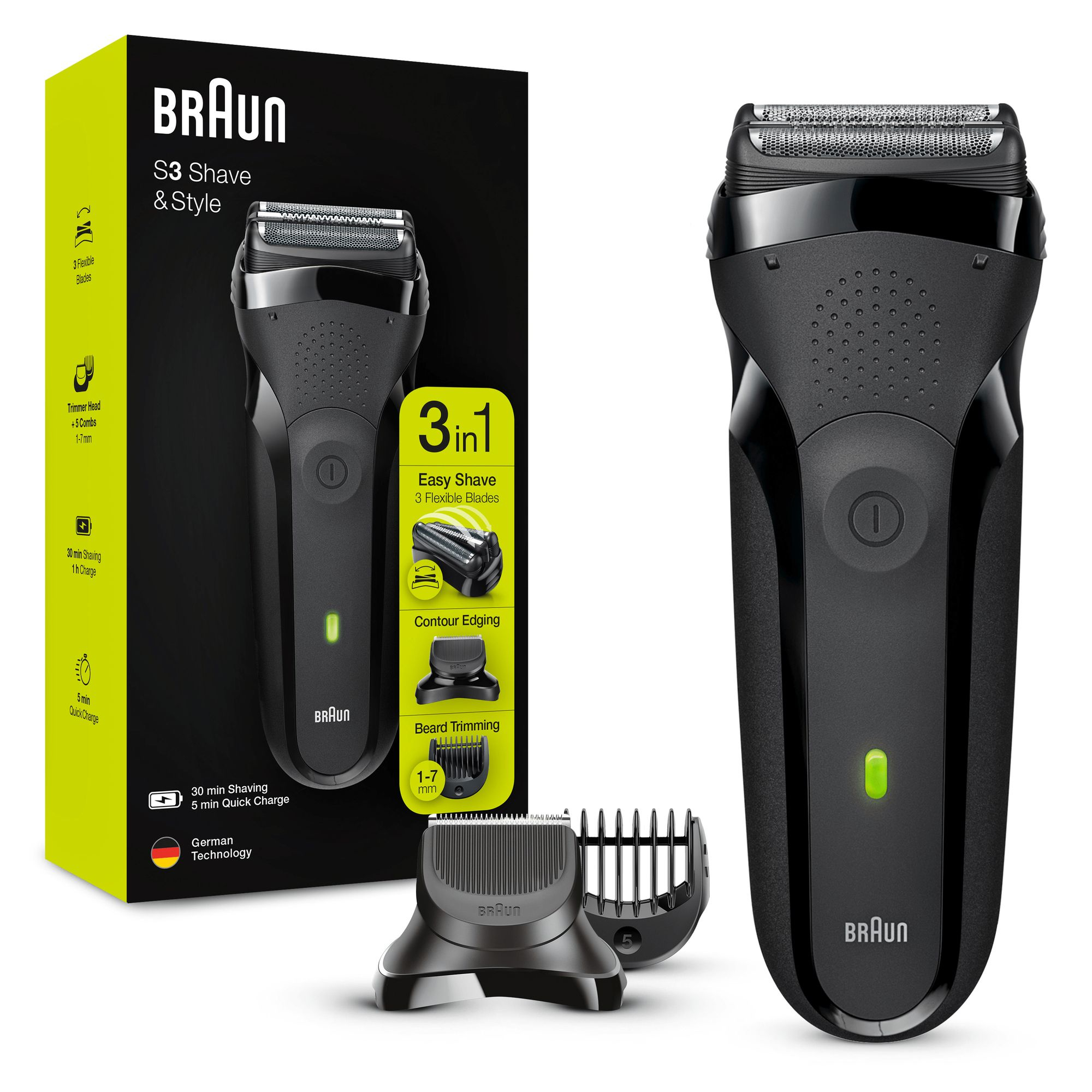 Braun Series 3 81702941 barbermaskine til ham Folie shaver Trimmer Sort Braun Series 3 81702941 barbermaskine til ham Folie shaver Trimmer Sort - Image 2