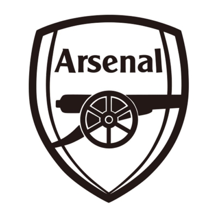Fodbold wallsticker. Stort Arsenal Logo. 68x58cm. Sort.