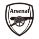 Fodbold wallsticker. Stort Arsenal Logo. 68x58cm. Sort.