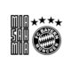 Fodbold wallsticker. Bayern Munchen logo og motto Mia San Mia.